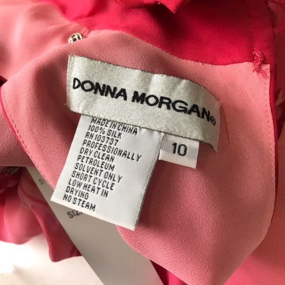 Donna Morgan Ombré Pink & Red Floral Gorgeous Gown Size M - Picture 6 of 13